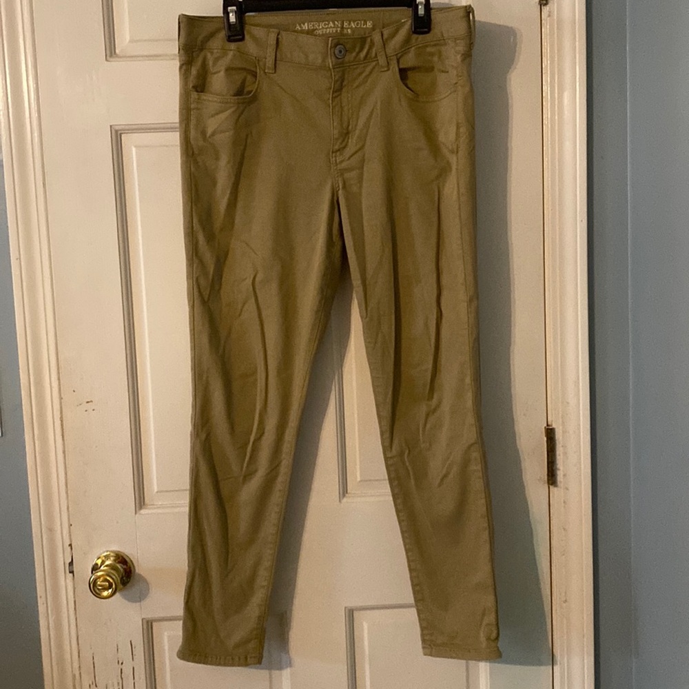 Tan jegging style jean from American Eagle